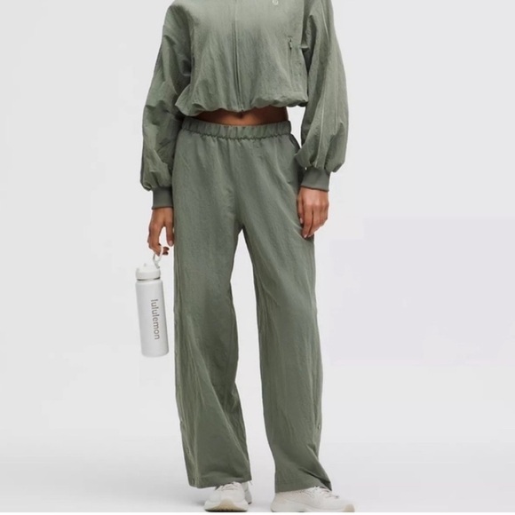 lululemon athletica Pants - Lululemon Crinkle Nylon Mid-Rise Track Pant Wordmark